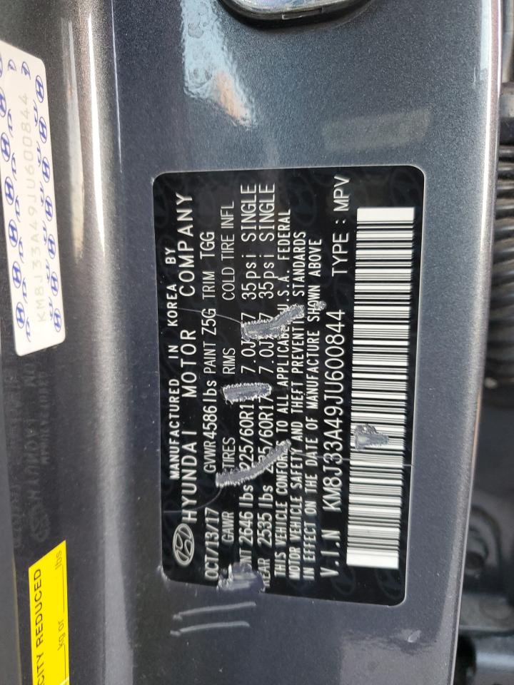 KM8J33A49JU600844 2018 Hyundai Tucson Sel