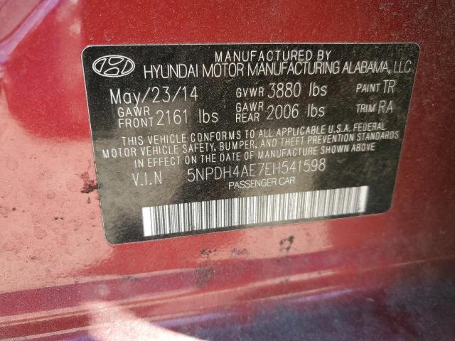 2014 Hyundai Elantra Se VIN: 5NPDH4AE7EH541598 Lot: 48459334