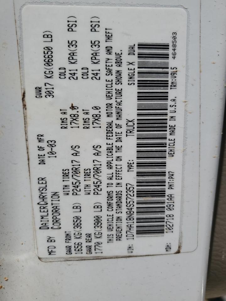 1D7HA18N84S572357 2004 Dodge Ram 1500 St