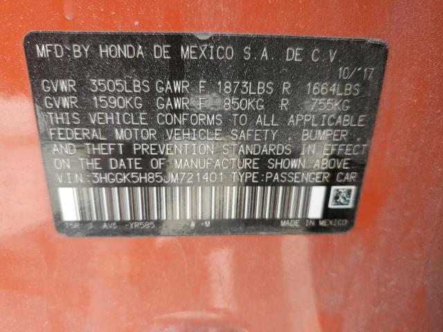 2018 Honda Fit Ex VIN: 3HGGK5H85JM721401 Lot: 51818364