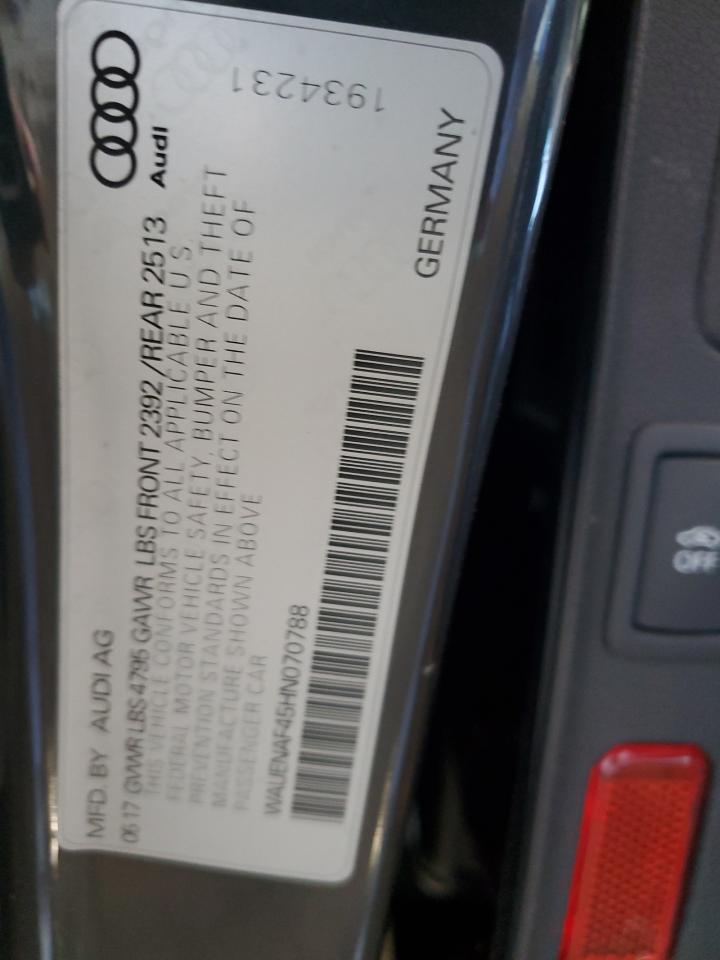 WAUENAF45HN070788 2017 Audi A4 Premium Plus