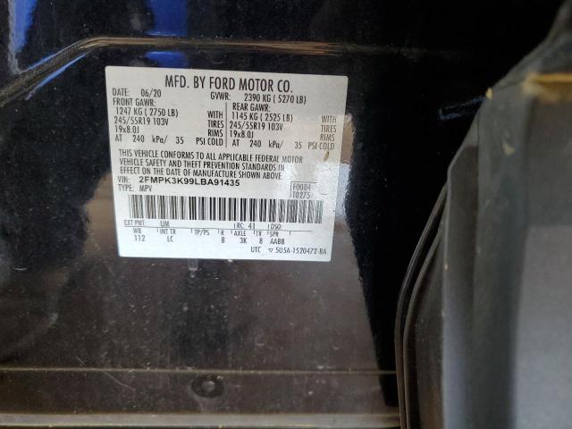 2020 Ford Edge Titanium VIN: 2FMPK3K99LBA91435 Lot: 51166744