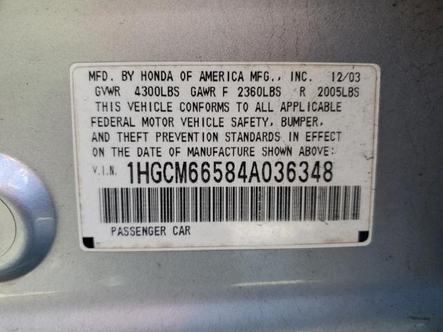 2004 Honda Accord Ex VIN: 1HGCM66584A036348 Lot: 52494054