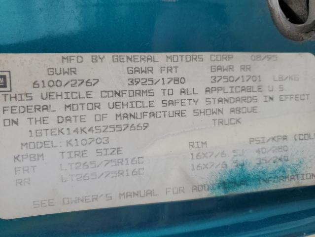 1995 GMC Sierra K1500 VIN: 1GTEK14K4SZ557669 Lot: 51579844