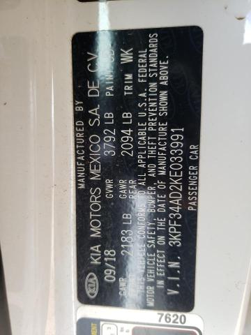 2019 Kia Forte Gt Line VIN: 3KPF34AD2KE033991 Lot: 50488684