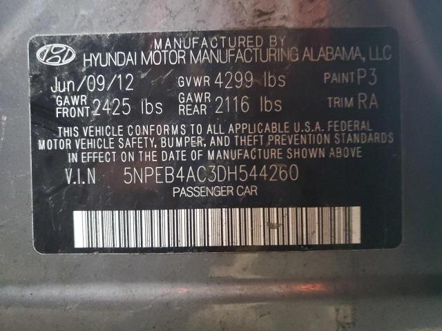 2013 Hyundai Sonata Gls VIN: 5NPEB4AC3DH544260 Lot: 49217204