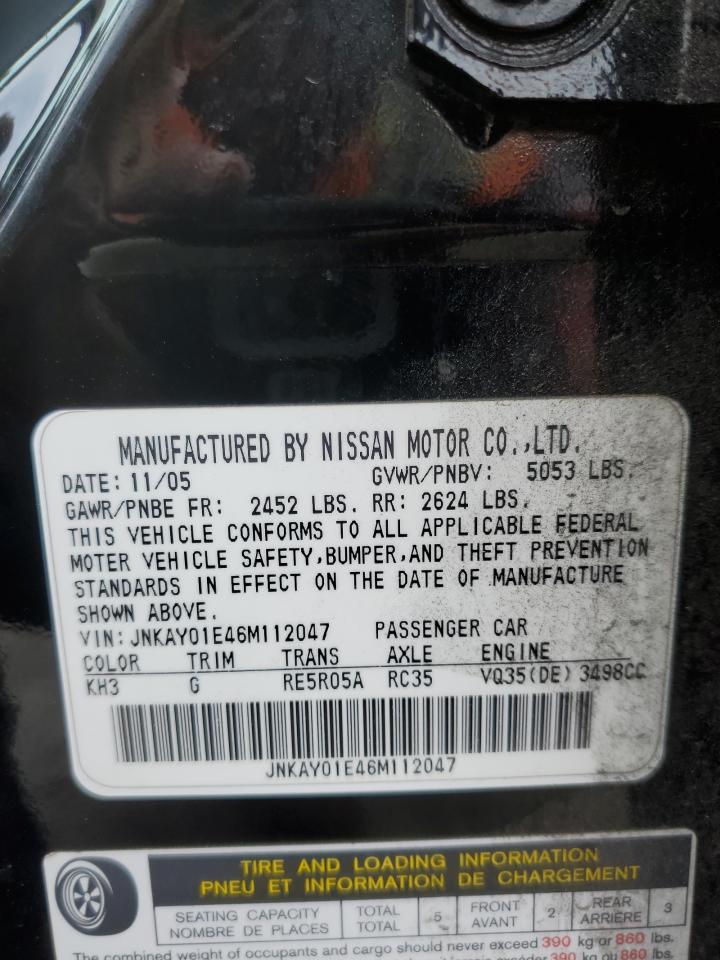 JNKAY01E46M112047 2006 Infiniti M35 Base