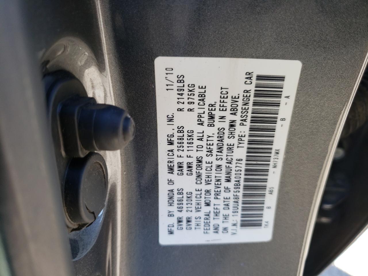 19UUA8F59BA005776 2011 Acura Tl