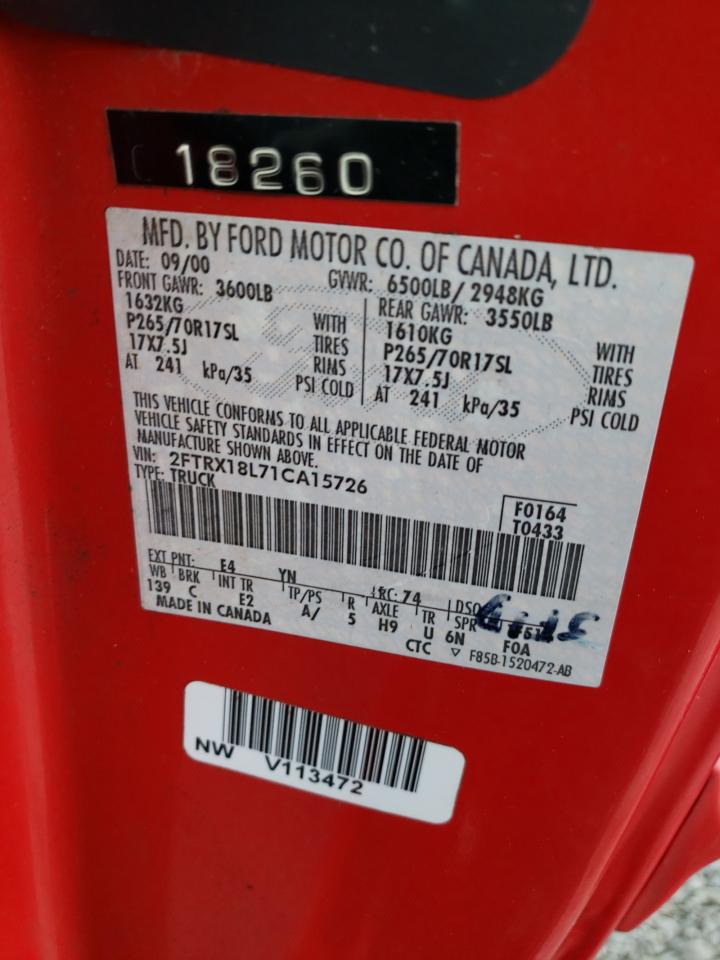 2FTRX18L71CA15726 2001 Ford F150