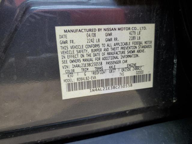 2008 Nissan Altima 2.5 VIN: 1N4AL21E38C250558 Lot: 50329414