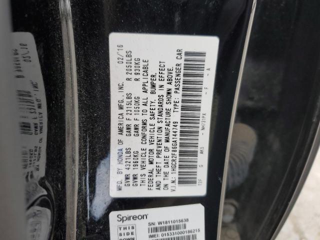 2016 Honda Accord Exl VIN: 1HGCR2F86GA144749 Lot: 49758604