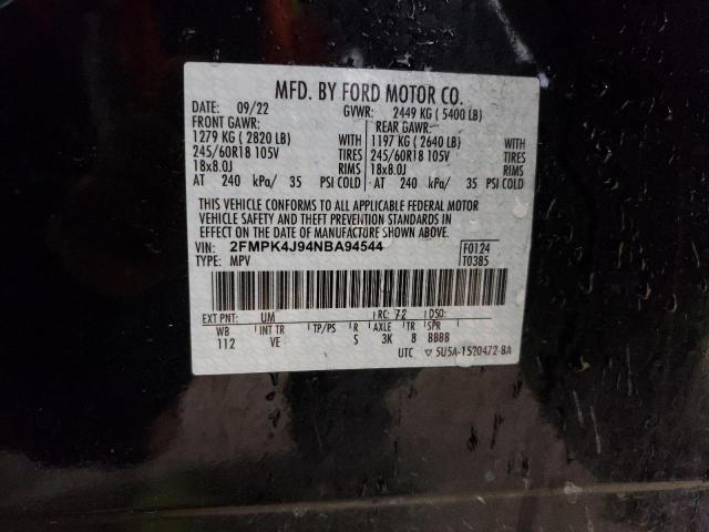 2022 FORD EDGE SEL - 2FMPK4J94NBA94544