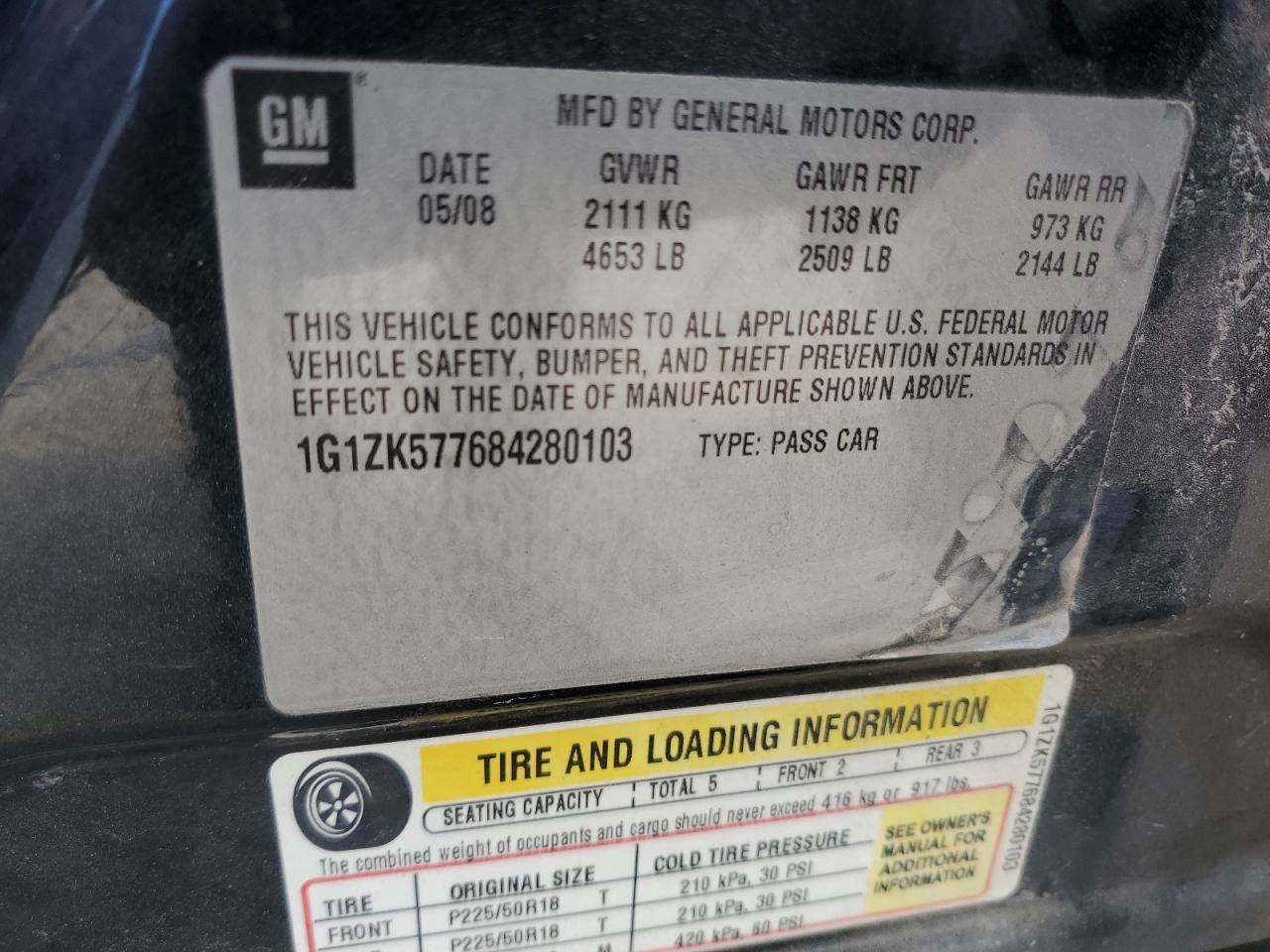 1G1ZK577684280103 2008 Chevrolet Malibu Ltz