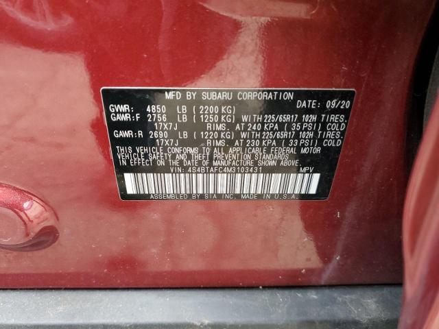 2021 Subaru Outback Premium VIN: 4S4BTAFC4M3103431 Lot: 51831814