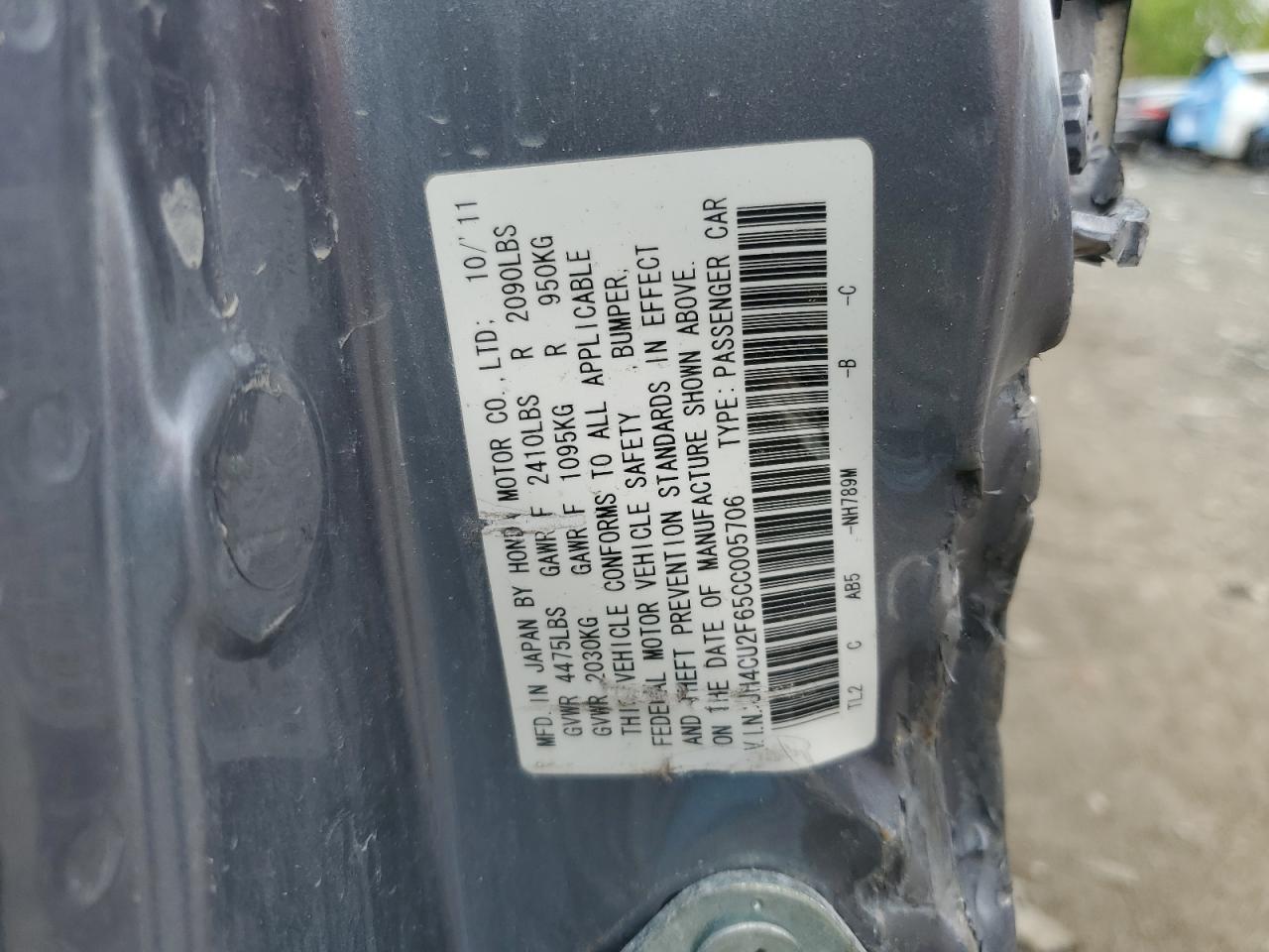 JH4CU2F65CC005706 2012 Acura Tsx Tech