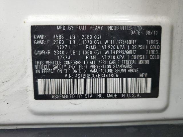 2011 Subaru Outback 2.5I Premium VIN: 4S4BRBCC4B3441806 Lot: 52640634