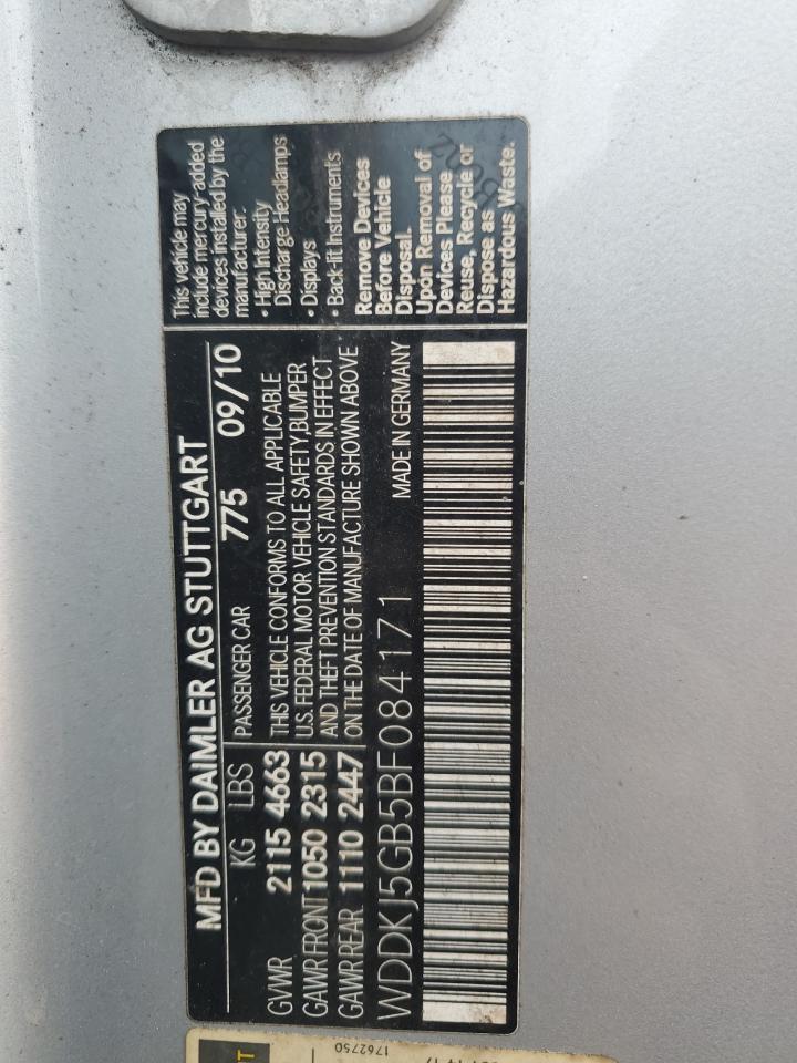 WDDKJ5GB5BF084171 2011 Mercedes-Benz E 350