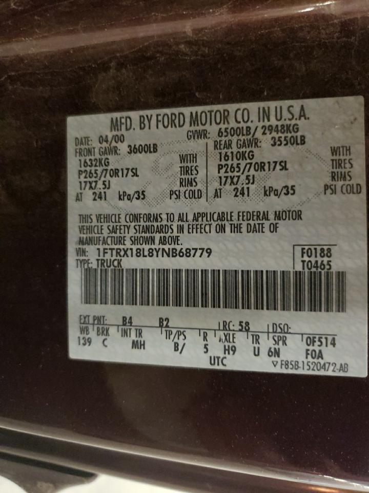 1FTRX18L8YNB68779 2000 Ford F150