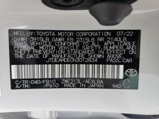 2022 TOYOTA COROLLA LE - JTDEAMDE0N3012834