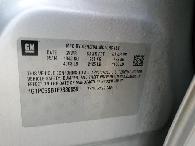 2014 Chevrolet Cruze Lt VIN: 1G1PC5SB1E7386050 Lot: 50028734