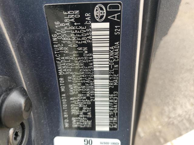 2016 Toyota Corolla L VIN: 2T1BURHE7GC594149 Lot: 51266884