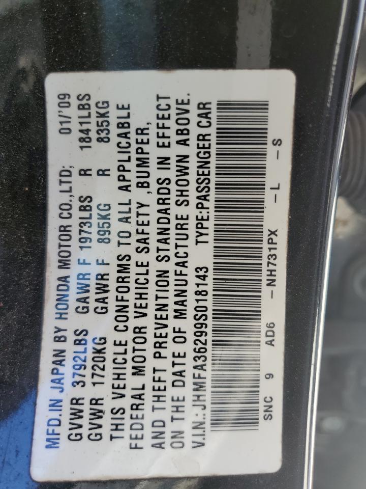 JHMFA36299S018143 2009 Honda Civic Hybrid