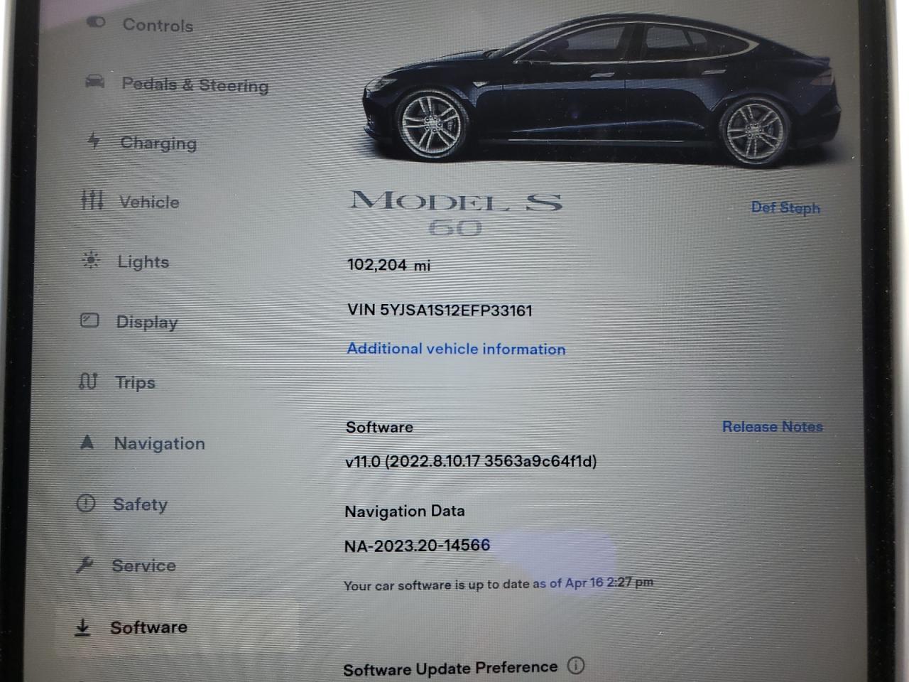 5YJSA1S12EFP33161 2014 Tesla Model S