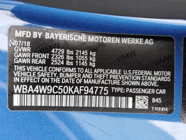 VIN WBA4W9C50KAF94775 2019 BMW 4 Series, 440XI no.12