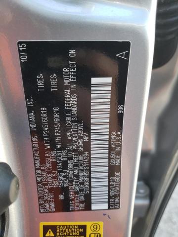 VIN 5TDKKRFH5FS114294 2015 Toyota Highlander, Xle no.13