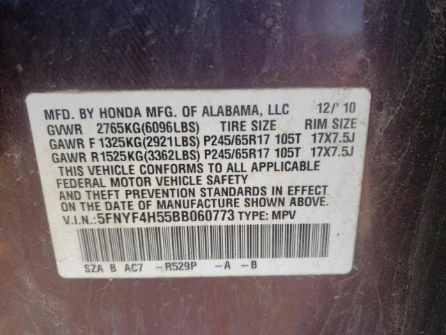 2011 Honda Pilot Exl VIN: 5FNYF4H55BB060773 Lot: 49380024