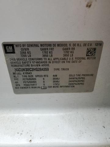 2017 Chevrolet Silverado K1500 Ltz VIN: 3GCUKSEC2HG284359 Lot: 51291984