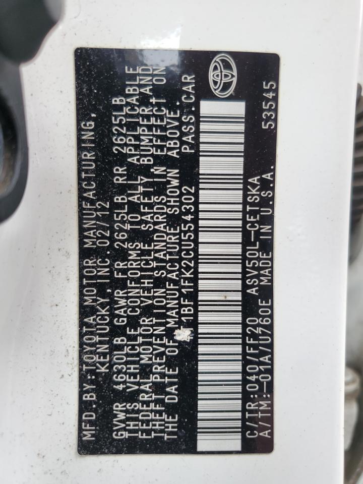 4T1BF1FK2CU554302 2012 Toyota Camry Base