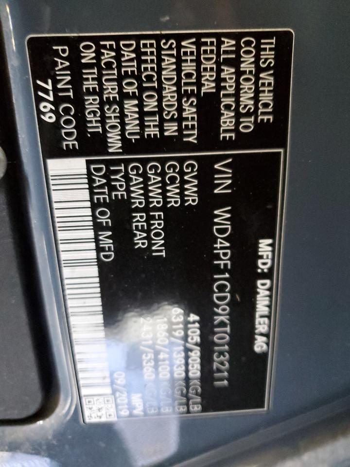 WD4PF1CD9KT013211 2019 Mercedes-Benz Sprinter 2500/3500