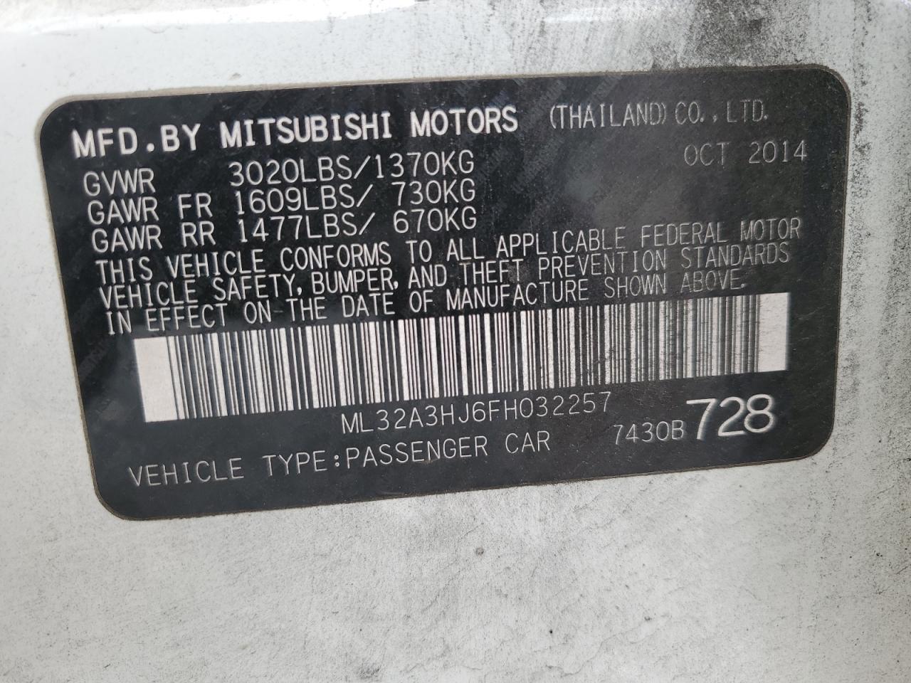 2015 Mitsubishi Mirage De vin: ML32A3HJ6FH032257