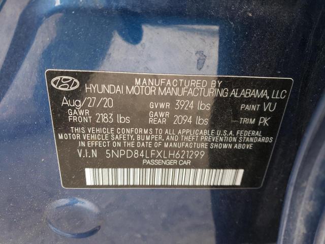 2020 Hyundai Elantra Sel VIN: 5NPD84LFXLH621299 Lot: 51989844