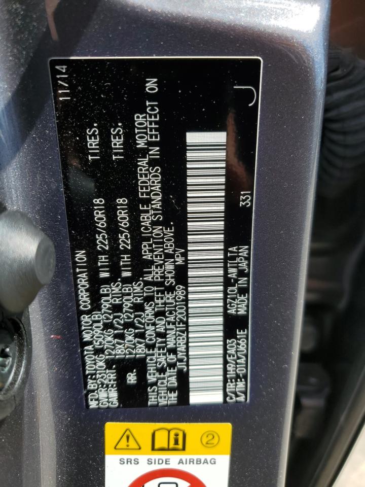 JTJYARBZ1F2001989 2015 Lexus Nx 200T