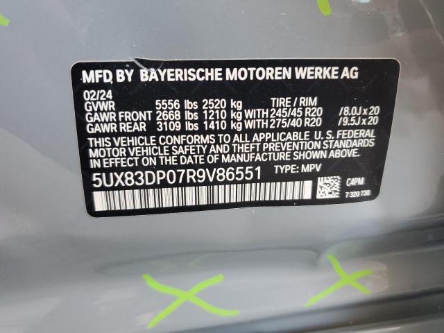 2024 BMW X3 M40I VIN: 5UX83DP07R9V86551 Lot: 50933594