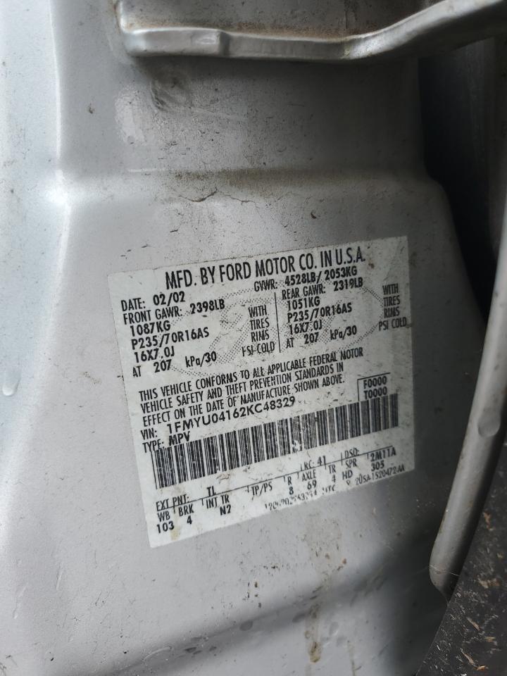 1FMYU04162KC48329 2002 Ford Escape Xlt