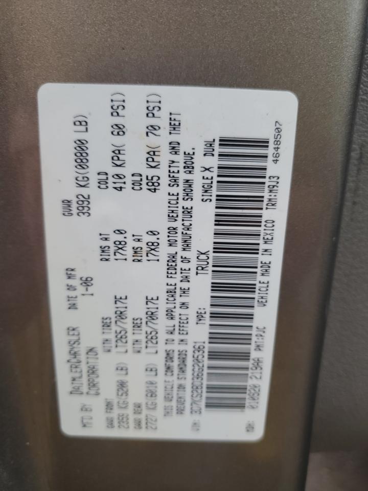 3D7KS28D36G205361 2006 Dodge Ram 2500 St