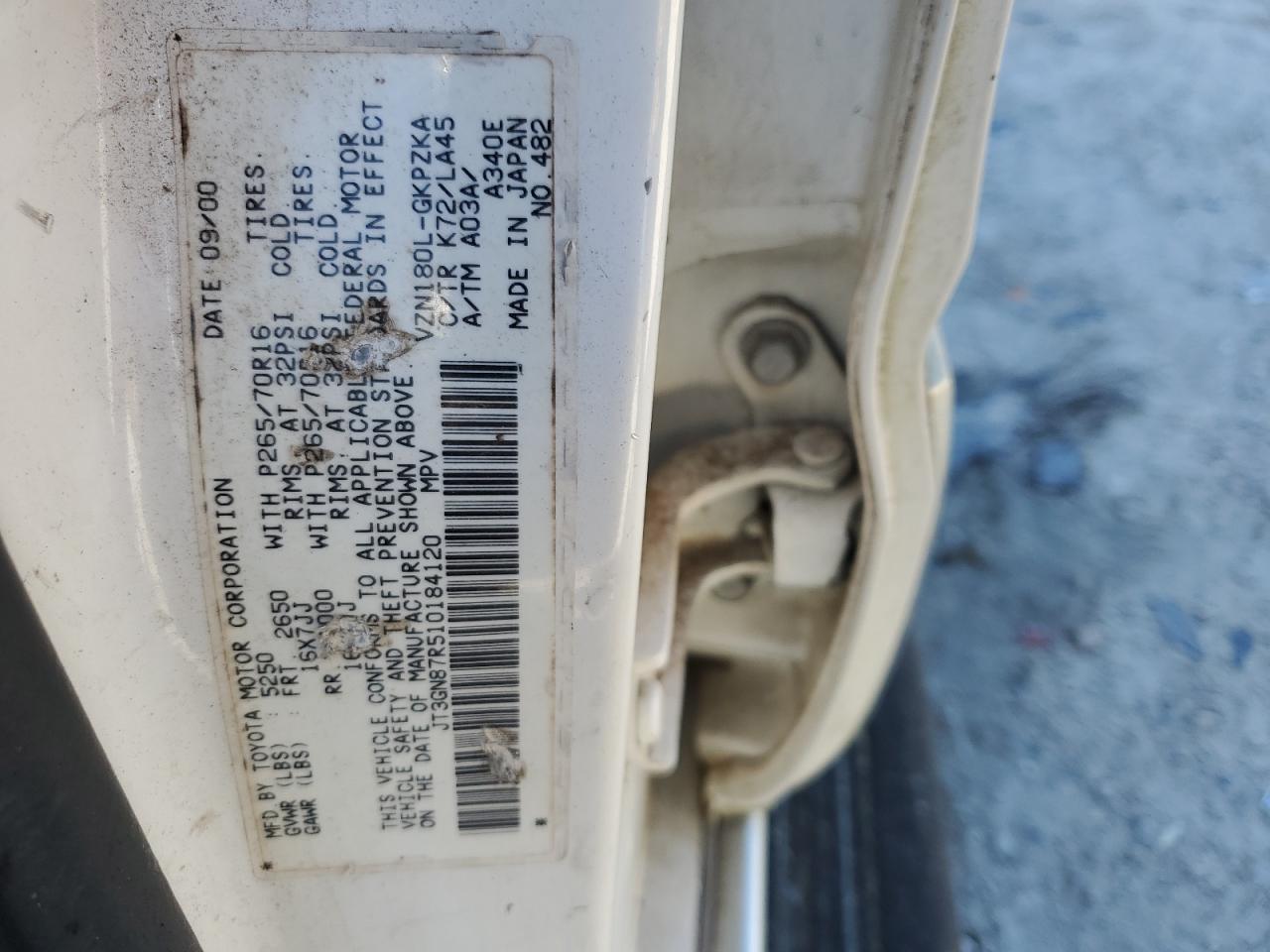 JT3GN87R510184120 2001 Toyota 4Runner Limited