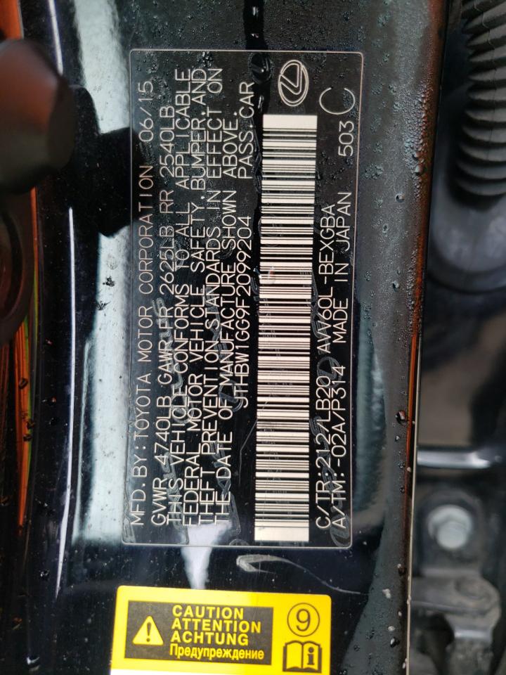 JTHBW1GG9F2099204 2015 Lexus Es 300H