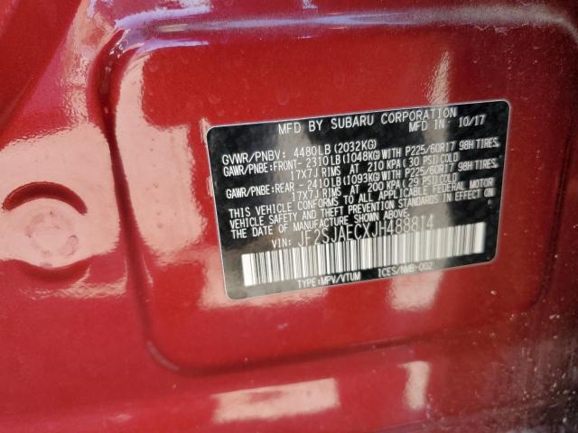 2018 SUBARU FORESTER 2 - JF2SJAECXJH488814
