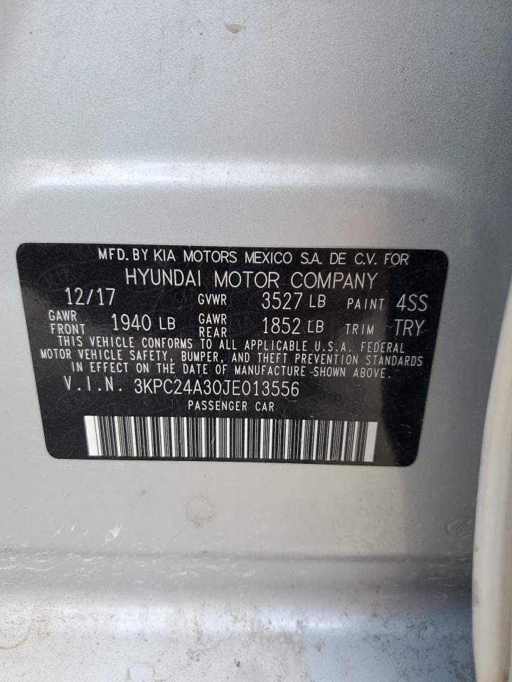 3KPC24A30JE013556 2018 Hyundai Accent Se