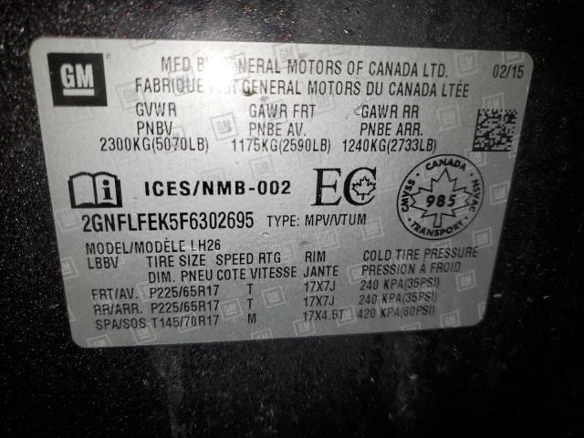 2015 Chevrolet Equinox Lt VIN: 2GNFLFEK5F6302695 Lot: 50090554