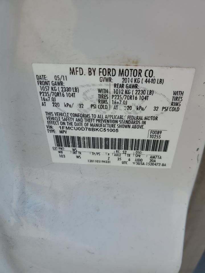 1FMCU0D78BKC51005 2011 Ford Escape Xlt