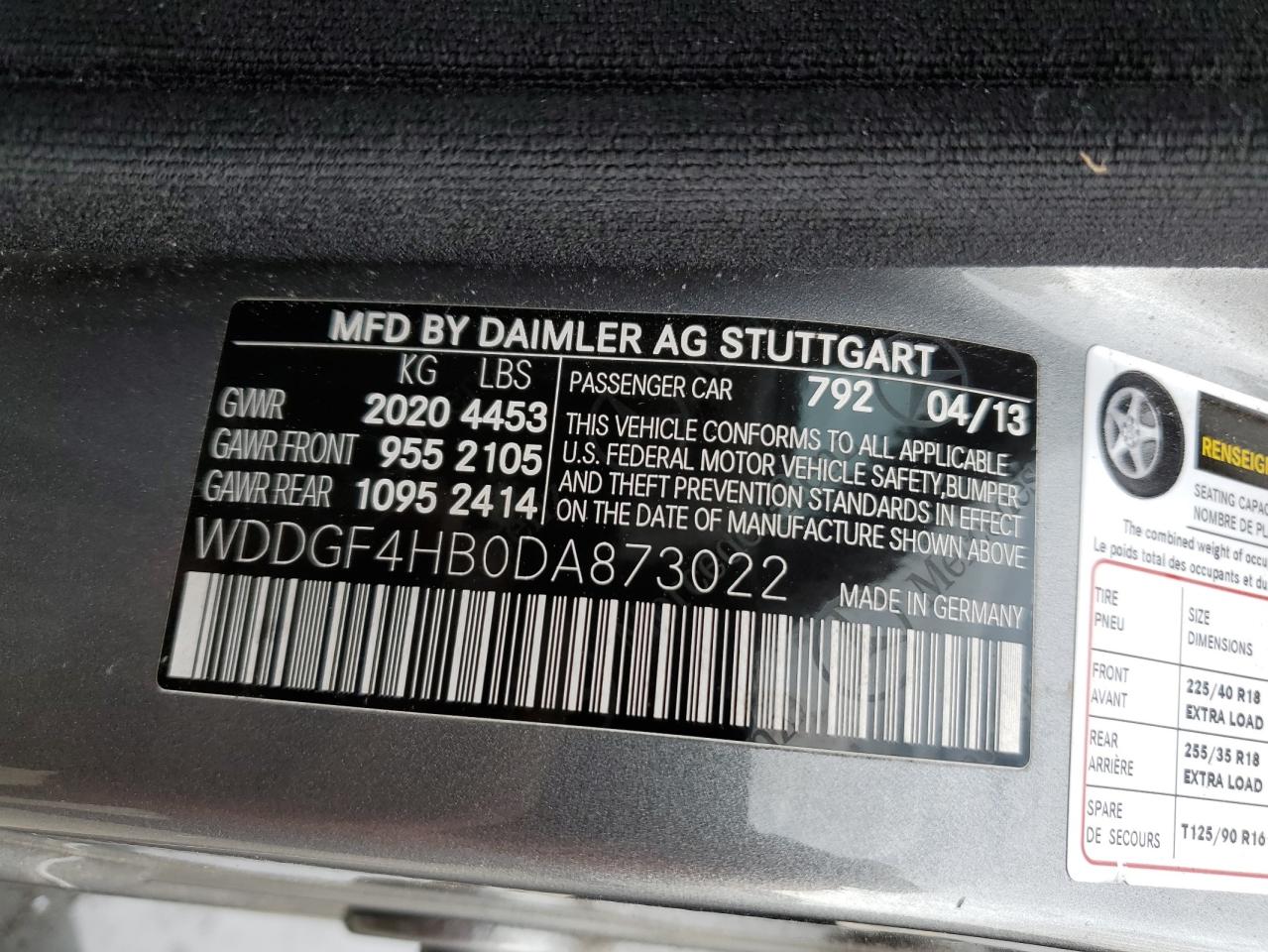 WDDGF4HB0DA873022 2013 Mercedes-Benz C 250