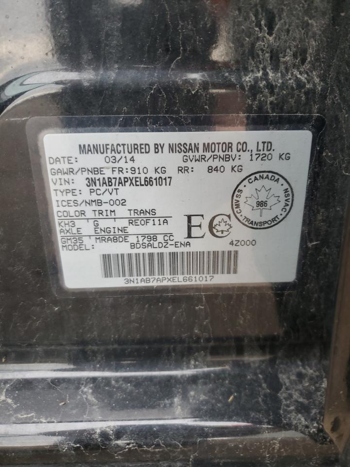 3N1AB7APXEL661017 2014 Nissan Sentra S