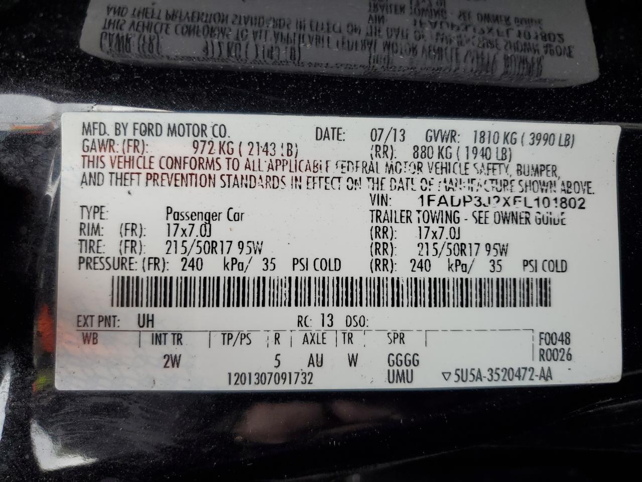 1FADP3J2XEL101802 2014 Ford Focus Titanium