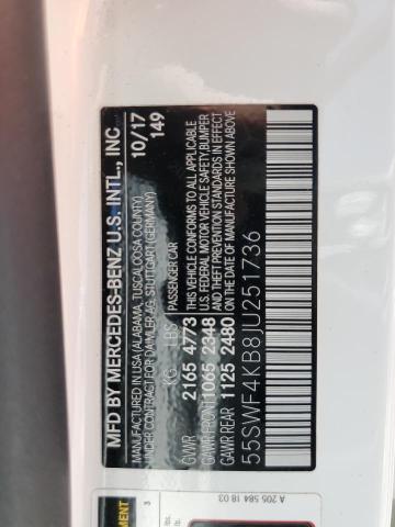 2018 Mercedes-Benz C 300 4Matic VIN: 55SWF4KB8JU251736 Lot: 52420494