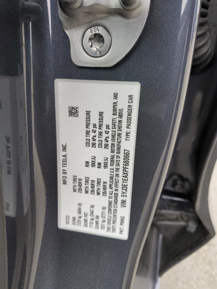 5YJ3E1EAXPF680667 2023 Tesla Model 3